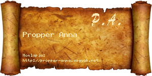 Propper Anna névjegykártya