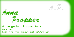 anna propper business card